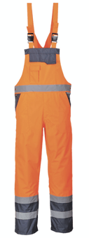 Picture of Portwest - Orange/Navy Hi Vis Breathable Contrast Bib & Brace - Regular Leg - PW-S488ONR - (PS)