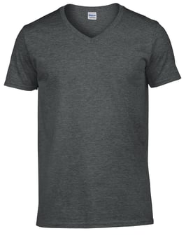 Picture of Gildan Softstyle Adult V-Neck T-Shirt Dark Heather Grey - BT-64V00-DKH