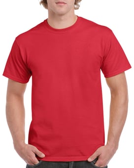 picture of Gildan Heavy Quality Cotton Short Sleeve Crew Neck Red T-shirt - BT-5000-RED