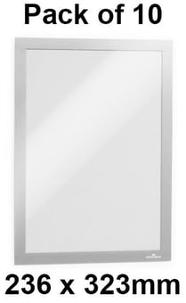 picture of Durable Self-adhesive Infoframe Duraframe Silver A4 - 236 x 323mm - Pack of 10 - [DL-488223]