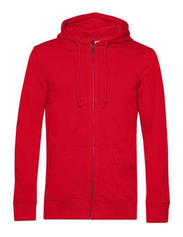 Picture of B&C Men's Organic Zipped Hood - 100% Cotton Faced - Red - BT-WU35B-RED