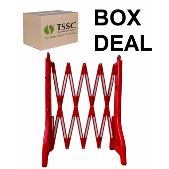 picture of Way4Now - Red White - Plastic Expandable Barrier - Box Deal 4 Pieces - [IH-SHUEEB16R] - (HP)
