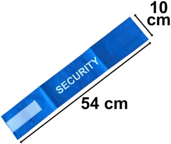 picture of Blue - Mens Pre Printed Arm band - Security - 10 x 54cm - Single - [IH-ARMBAND-B-SEC-W]