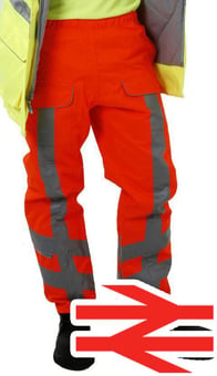 picture of Pulsar Rail Orange Hi-Vis Waterproof Trousers - PR-PR503 - (DISC-R)