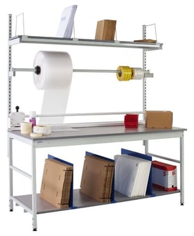 Picture of QMP Pack Tek Individual Workbench Kit 3 - 840-1100H x 1500W x 750D mm - Laminate Worktop - [QM-BPI841575PL3]