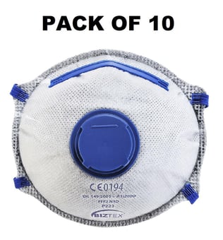 picture of Portwest P223 FFP2 Carbon Valved Dolomite Respirator - Pack of 10 - [PW-P223WHR]