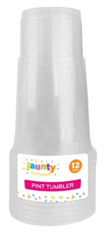 picture of Jaunty Plastic Pint Tumblers 12pk - [OTL-314011]
