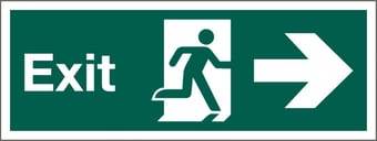 picture of Exit Pointing East Sign - 400 x 150Hmm - Rigid Plastic - [AS-SA35-RP]