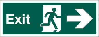 Picture of Exit Pointing East Sign - 400 x 150Hmm - Rigid Plastic - [AS-SA35-RP]