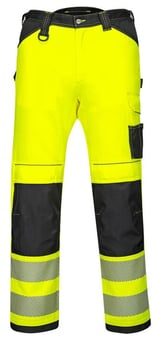 picture of Portwest - PW3 Hi-Vis Lightweight Stretch Trouser - Yellow/Black - PW-PW303YBR