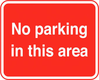 Picture of Parking & Site Management - No Parking In This Area Sign - Class 1 Ref  BSEN 12899-1 2001 - 600 x 450Hmm - Reflective - 3mm Aluminium - [AS-TR117-ALU]