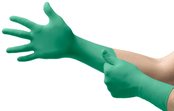 picture of Ansell TouchNTuff 92-605 Disposable Nitrile Green Glove - AN-92-605