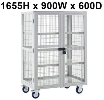 picture of QMP Boxwell Trolley With Doors - Light Grey - Steel - 1655H x 900W x 600D - [QM-XD169060MLXX] - (LP)