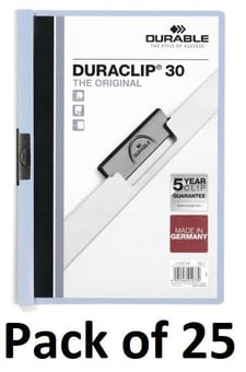 picture of Durable - DURACLIP® 30 Clip Folder - A4 - Blue - Pack of 25 - [DL-220006]