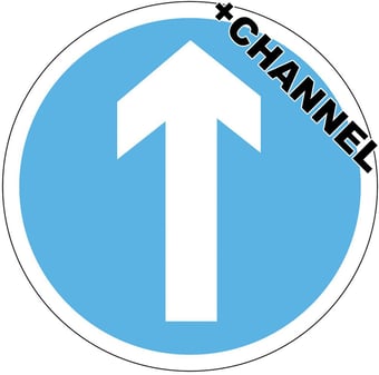 picture of Traffic Arrow Sign With Fixing Channel - FIXING CLIPS REQUIRED - Class 1 Ref BSEN 12899-1 2001 - 450mm Dia - Reflective - 3mm Aluminium - [AS-TR52-ALUC]