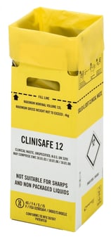 Picture of Clinisafe Cardboard Carton Containers - 12L - Yellow - Pack of 10 - [VC-20501001]