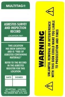 Picture of Scafftag Asbestos Tag - Green Asbestos Free Area Insert - [SC-EITL-560]