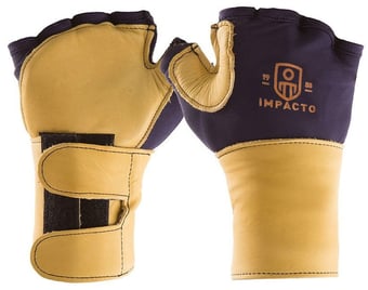 picture of Impacto 704-20 Fingerless Leather Glove - Glove and Wrist Support - Pair - IM-704-20 - (LP)