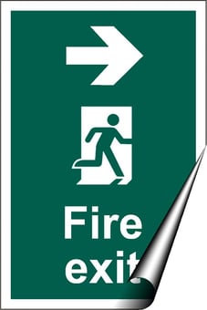 Picture of Fire Exit Sign - Arrow Right - Complies to BS 5499 (Part 4) 2000 - 200 x 300Hmm - Self Adhesive Vinyl - [AS-SA131-SAV]