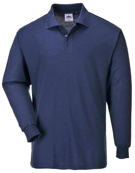 Picture of Portwest - Genoa Long Sleeved Polo Shirt - Navy Blue - PW-B212NAR