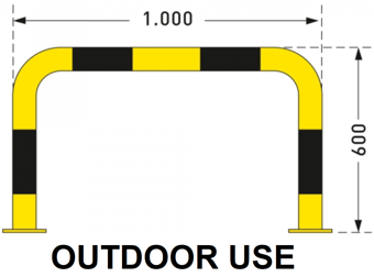 picture of BLACK BULL Protection Guard - Outdoor Use - (H)600 x (W)1000mm - Yellow/Black - [MV-195.19.157]