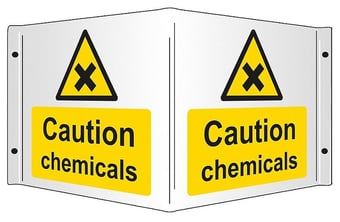 Picture of Caution Chemicals - Rigid 3D Projection Sign - [SA-SS8042R] - (DISC-W)