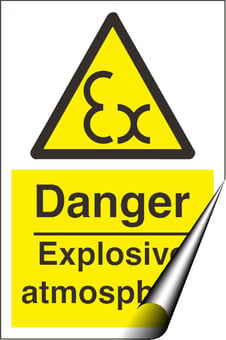 Picture of Danger Explosive Atmosphere Sign - 200 x 300Hmm - Self Adhesive Vinyl - [AS-WA225-SAV]