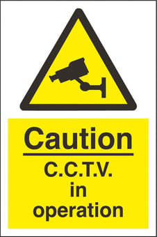 Picture of Caution C.C.T.V. in Operation Sign LARGE - 400 x 600Hmm - Rigid Plastic - [AS-WA101-RP]