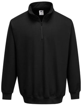 picture of Portwest - Sorrento Zip Neck Sweatshirt - Black - PW-B309BKR