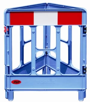 Picture of JSP - Blue Gated Workgate System - 3 Gated System - Blue Panels with Reflective Top - JS-KBB023-000-500
