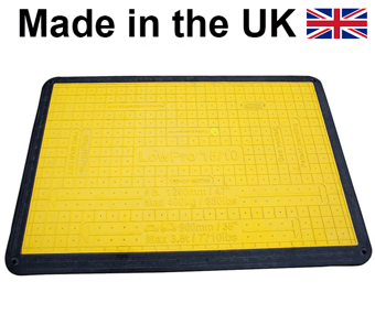 picture of LowPro 15/10 Trench Cover with Flexi-Edge - Driveway Board - 150cm x 100cm - Black / Yellow - [OX-0815] - (HP)