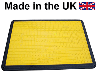 picture of LowPro 15/10 Trench Cover with Flexi-Edge - Driveway Board - 150cm x 100cm - Black / Yellow - [OX-0815] - (HP)