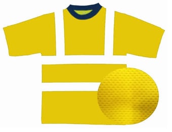 picture of Hi Vis Value Yellow T-Shirt - EN471 Class 2 - Navy Collar - BI-38