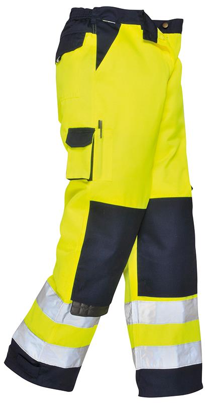 picture of Portwest - TX51 Yellow Hi-Vis Lyon Trousers - Conforms to EN471 Class 2 and EN343 - PW-TX51YNR