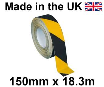 picture of Heskins - Coarse Safety Grip Tape - BLACK/YELLOW - 150mm x 18.3m Roll - [HE-H3402D-B/Y-150]