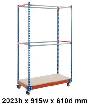 picture of BiG340 Garment Rail Trolley - 2023h x 915w x 610d mm - 300kg - [BDU-B3MG0906BO]