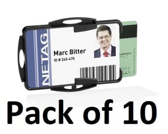 picture of Durable - Dual Security Pass Holder for 2 ID Cards - 54 x 85mm - Pack of 10 - [DL-891901]
