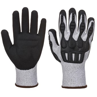 picture of Portwest A723 TPV Grey/Black Impact Gloves - Pair - [PW-A723G8R]