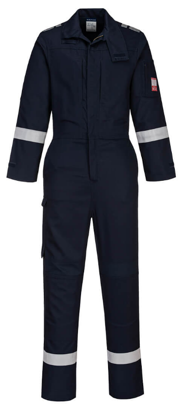 picture of Portwest Bizflame Plus Lightweight Stretch Panelled Coverall Navy - PW-FR502NAR