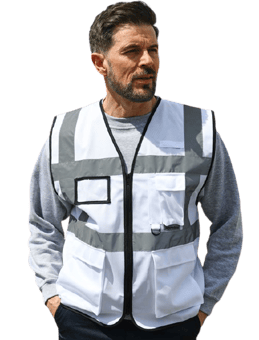 Picture of Korntex Hi Vis Executive Multifunction Vest - White - AP-KXEXECWH