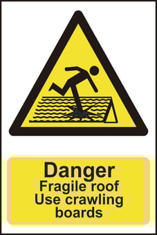 Picture of Spectrum Danger Fragile Roof Use Crawling Boards - PVC 400 x 600mm - SCXO-CI-4109