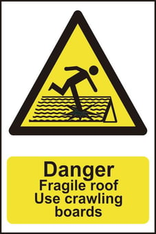 Picture of Spectrum Danger Fragile Roof Use Crawling Boards - PVC 400 x 600mm - SCXO-CI-4109