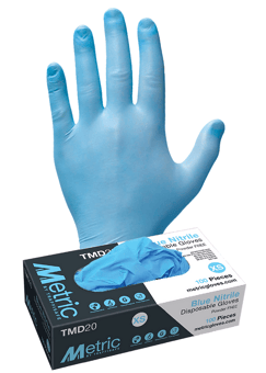 picture of Metric TMD20 Nitrile Powder Free Disposable Glove Blue - TS-TMD20