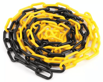 Picture of Way4Now - Yellow - Black Plastic Barrier Chain - 6mm Thick - 25m Long - Box Deal of 10 - [IH-SHU-E-C6-YB25]