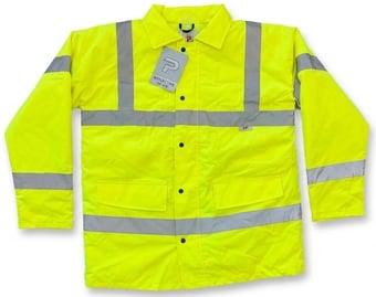 picture of JSP Hi Vis Storm Parka Jacket With Quilted Padding And Foldaway Hood - EN 471 Class 3 - Size XL - [JS-F-HVMJ-YLW]