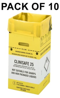 picture of Clinisafe Cardboard Carton Containers - 25L - Yellow - Pack of 10 - [VC-21001001]