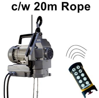 picture of Tractel TR30 300kg 110volt Minifor Electric Wire Rope Hoist - Remote Control - 20mtr Rope - [TRC-58729-60999] - (LP)