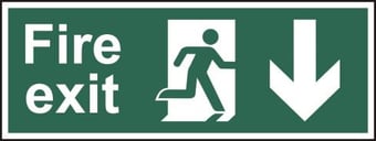 Picture of Spectrum Fire exit Man arrow down - RPVC 600 x 200mm - SCXO-CI-12099