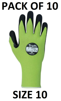 picture of TraffiGlove LXT Safe To Go MicroDex Ultra Coating Gloves - Size 10 - Pack of 10 - TS-TG5240-10X10 - (AMZPK2)