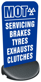 picture of Forecourt/Pavement Sign - MOT Servicing, Brakes, Tyres, Exhausts, Clutches - [PSO-FPS7850-13-3]